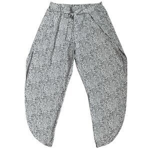 J Valdi Elegant White Spotted High-Waist Tweed Pants with Tie Belt Size L